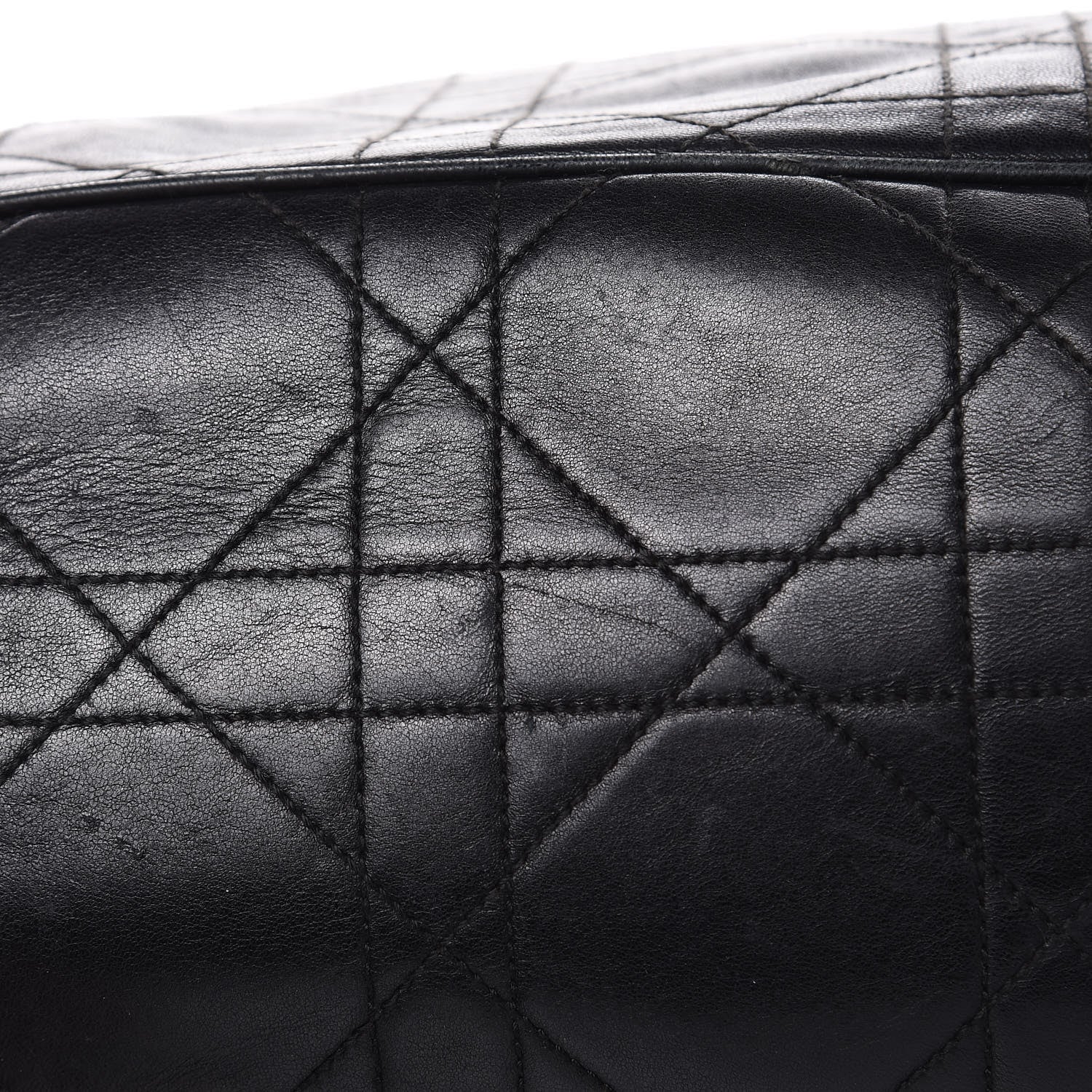Christian Dior Lambskin Cannage Drawstring Bag Black 9 of 18