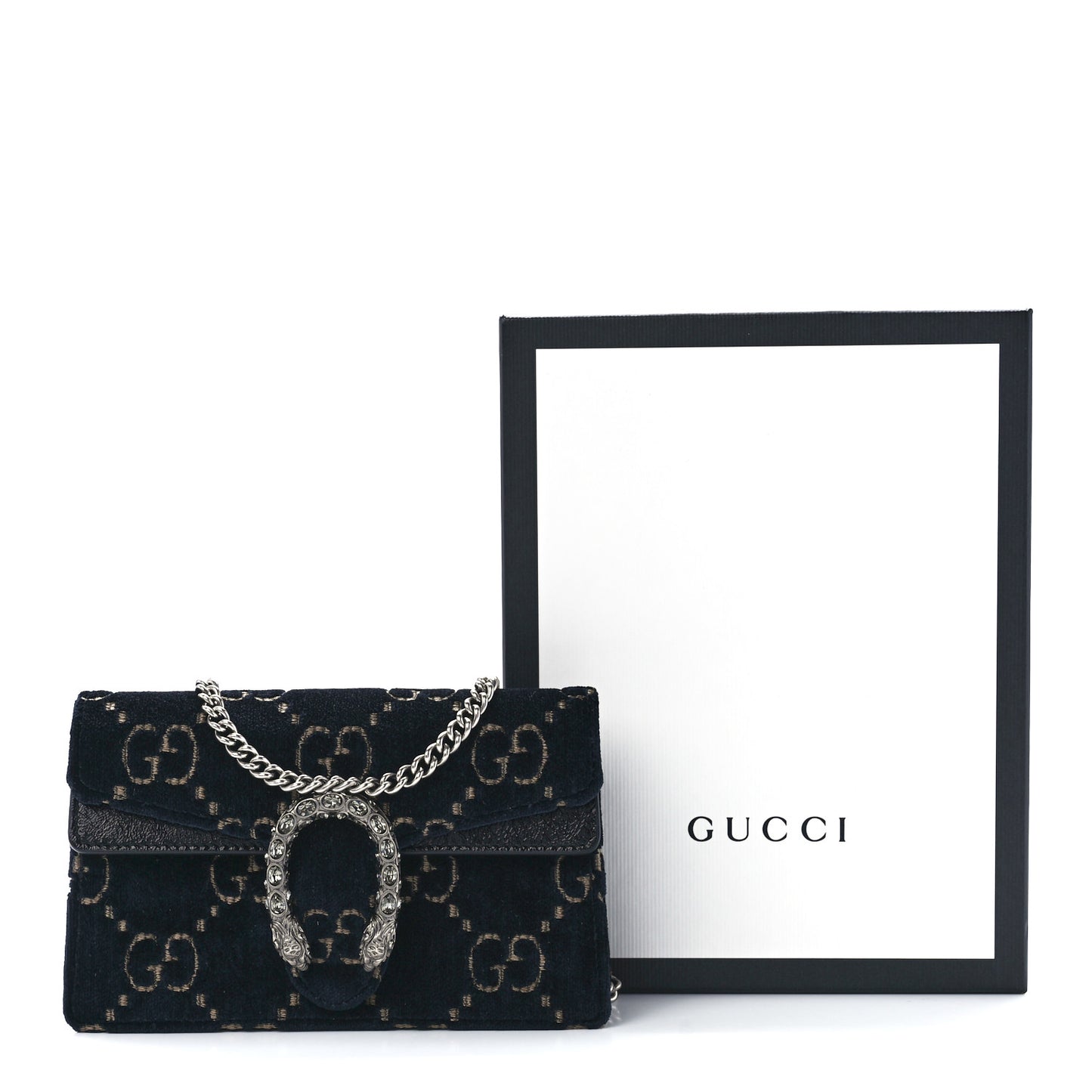 Velvet GG Monogram Super Mini Dionysus Shoulder Bag Blue Beige Black