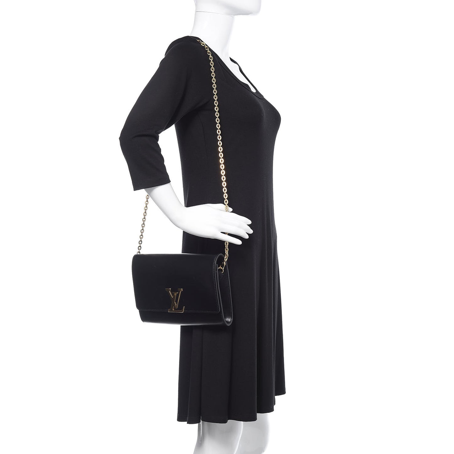 Calfskin Chain Louise GM Black