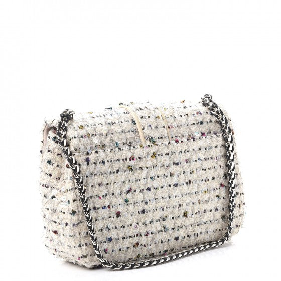 Tweed Medium Miss Dior Flap White Multicolor