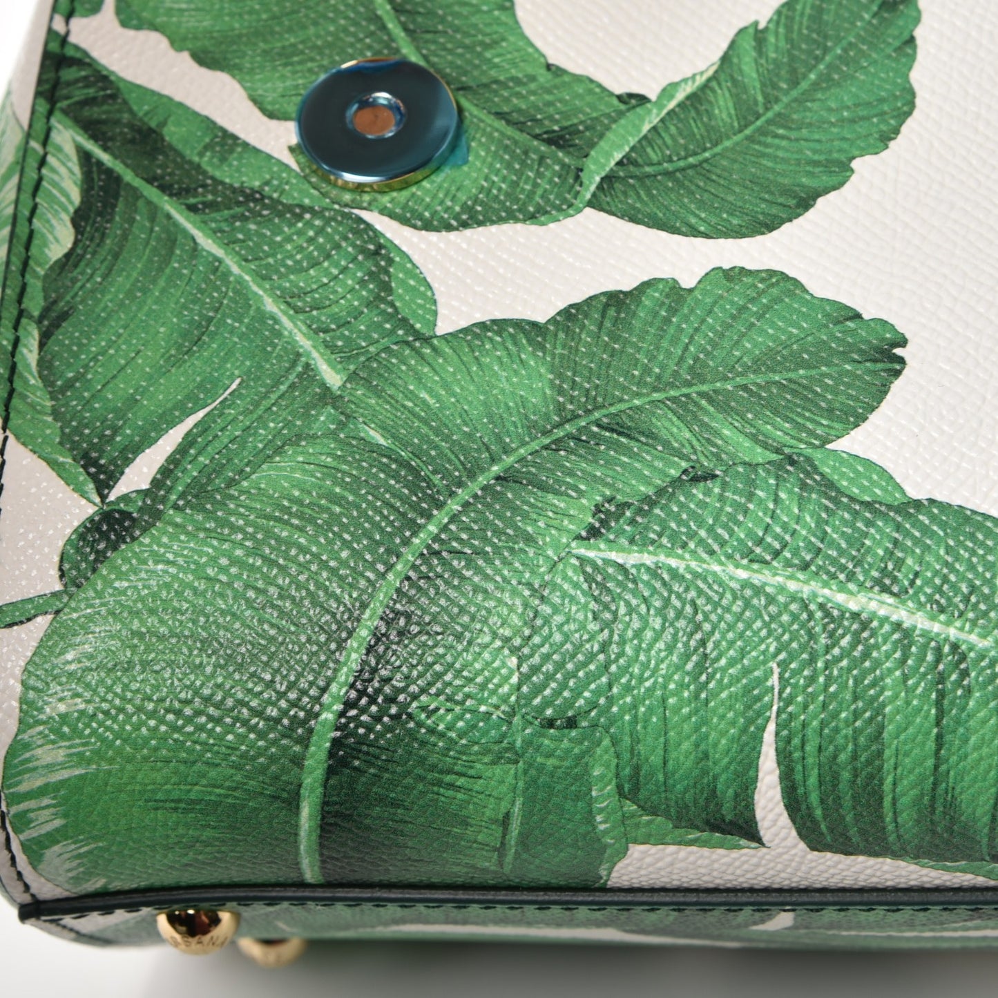 Dauphine Banana Leaf Print Medium Miss Sicily Satchel Green White
