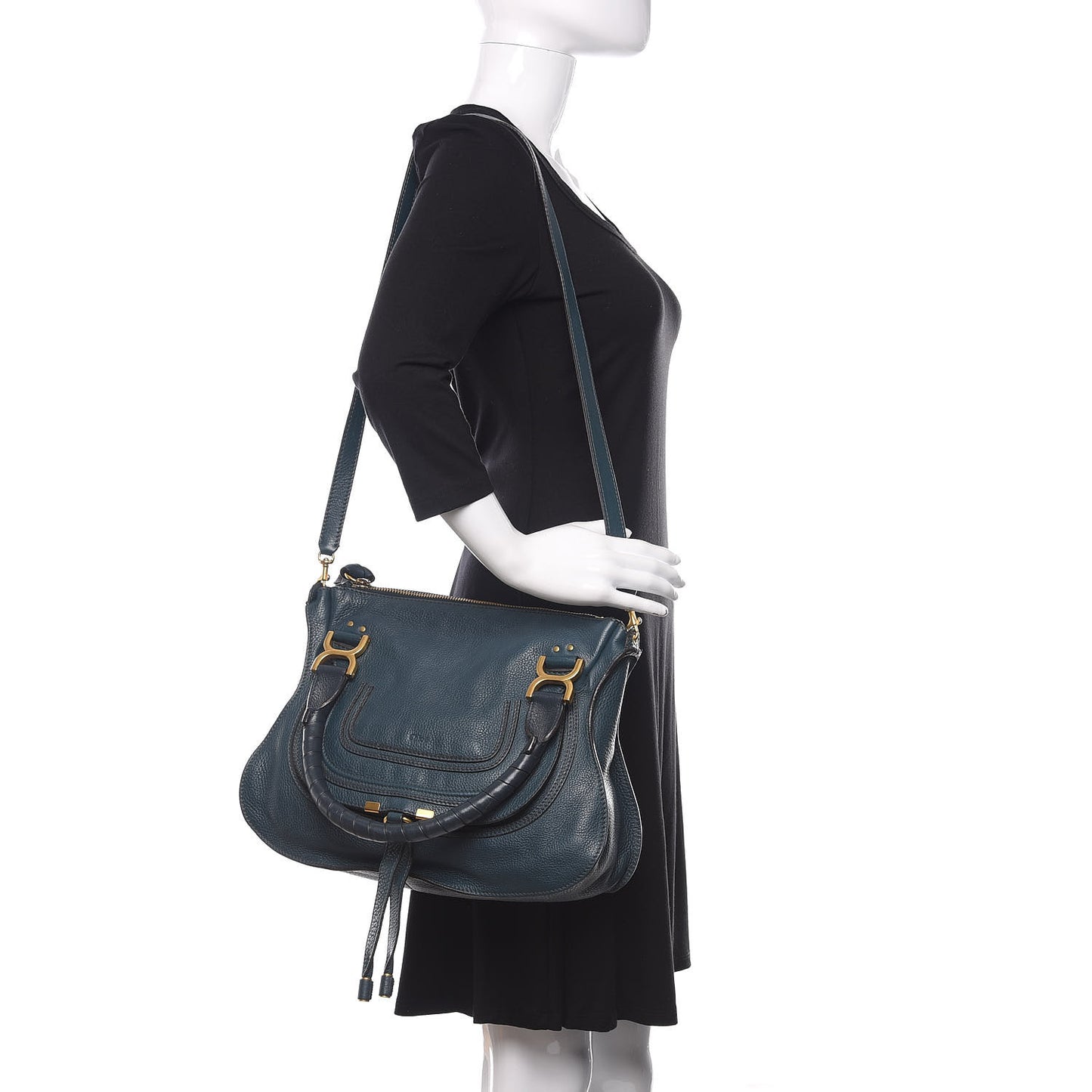 Calfskin Medium Marcie Satchel Blue