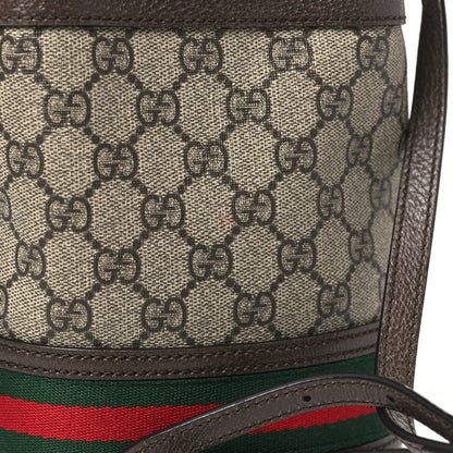Gucci GG Supreme Monogram Web Mini Ophidia Bucket Bag Brown 11 of 12