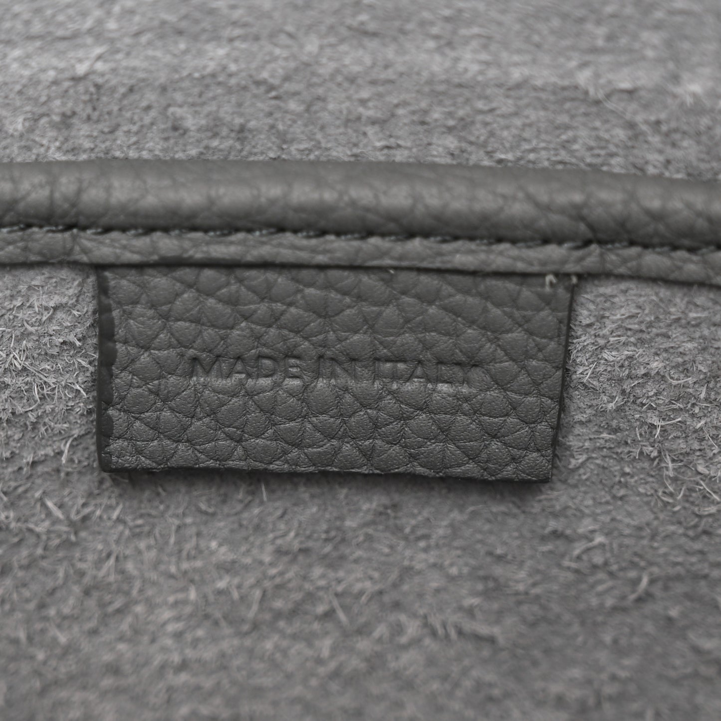 Drummed Calfskin Nano Luggage  Kohl