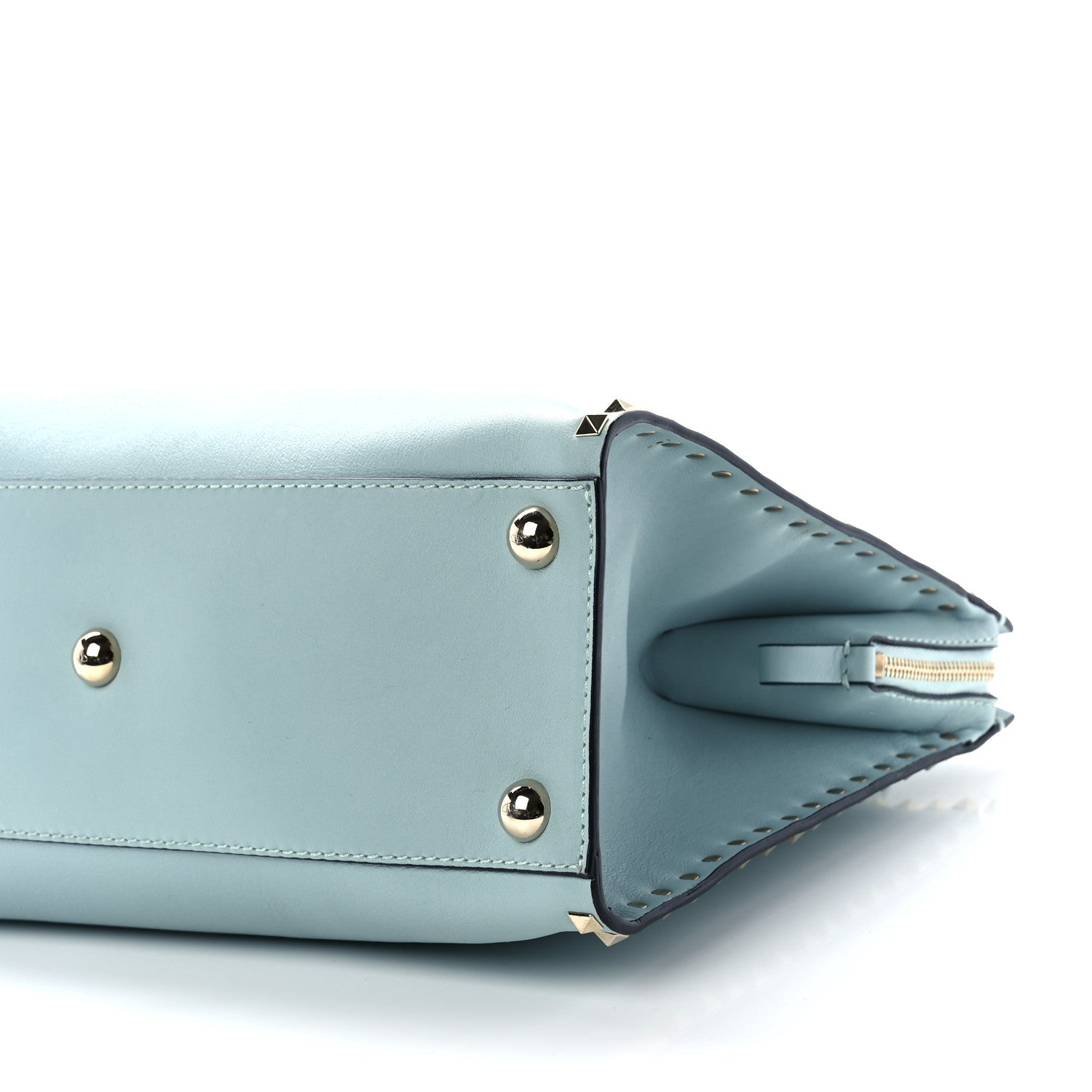 Valentino Garavani Vitello Rockstud Dome Shopper Baby Blue 8 of 8