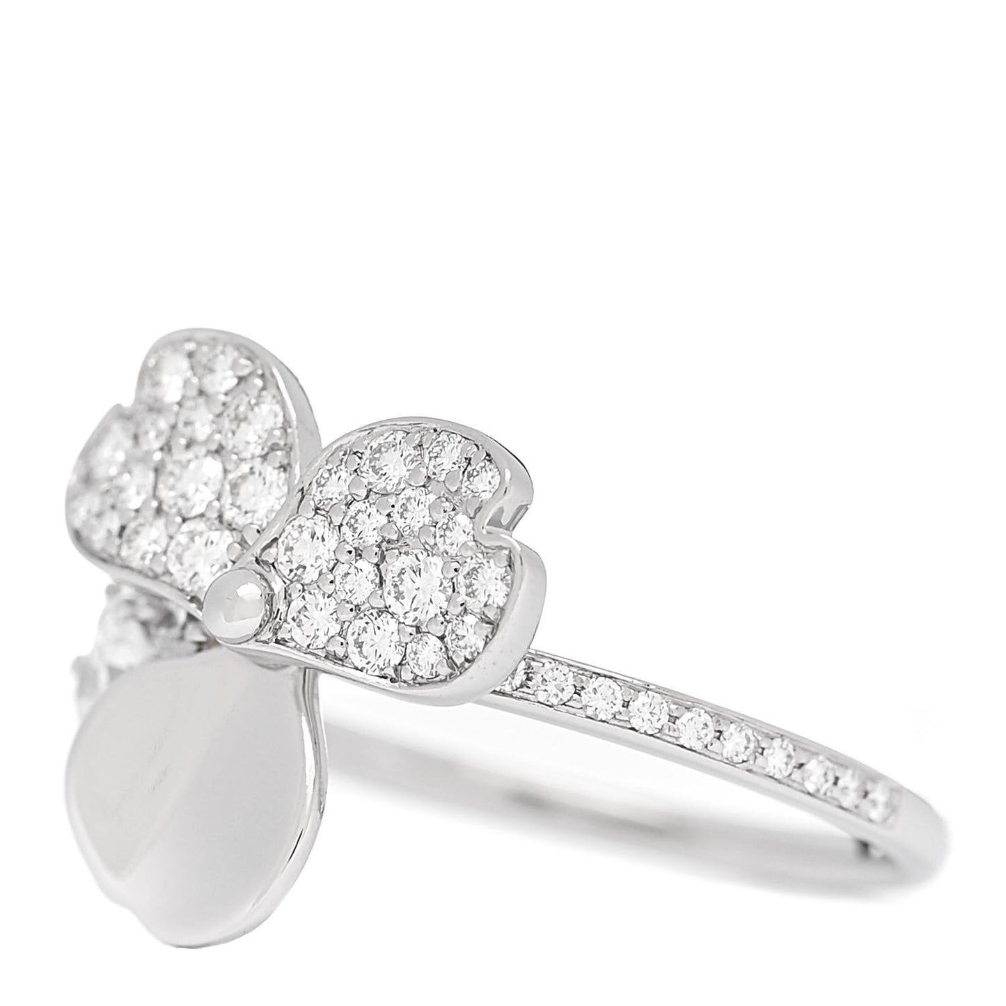Platinum Diamond Paper Flowers Mixed Cluster Ring 53 6.5