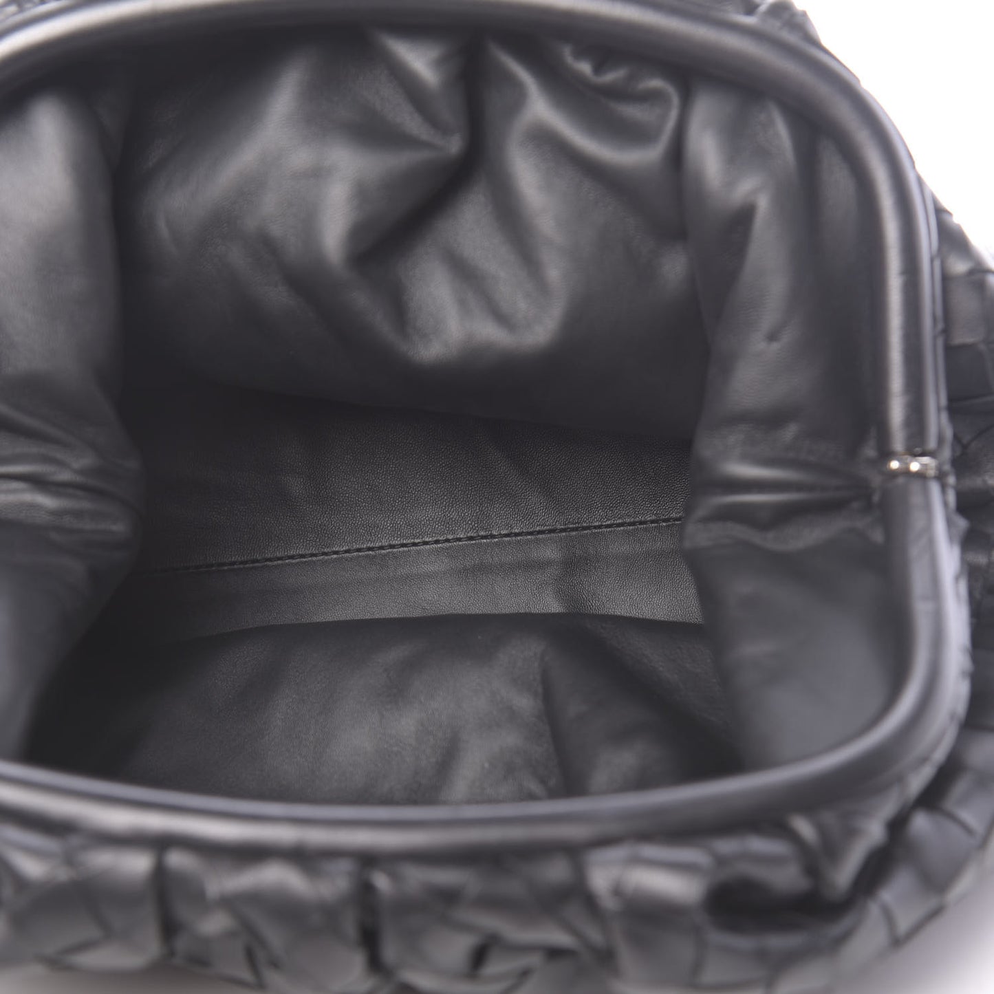 Nappa Maxi Intreccio The Pouch Oversized Clutch Black
