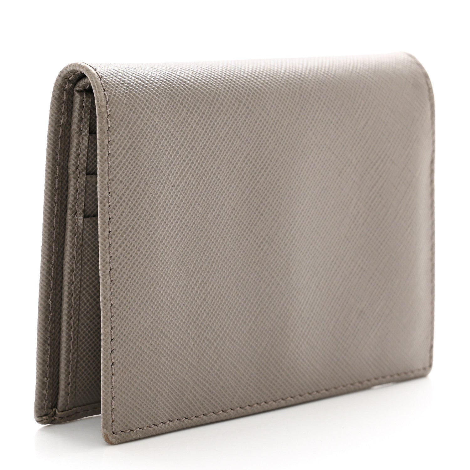Prada Saffiano Metal Compact Snap Bi-Fold Wallet Marmo 3 of 6