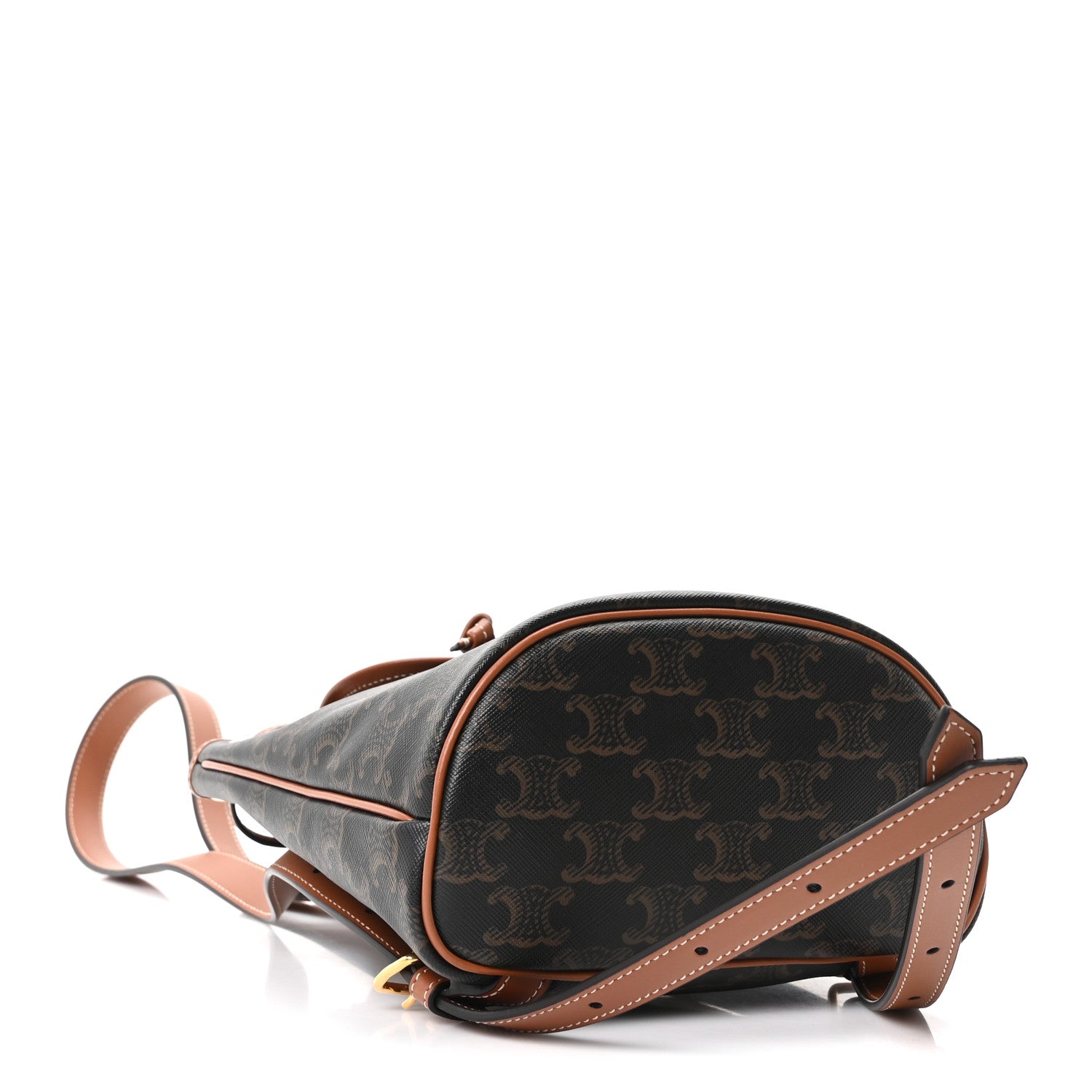 Celine Triomphe Canvas Calfskin Mini Folco Backpack Tan 3 of 10