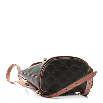 Celine Triomphe Canvas Calfskin Mini Folco Backpack Tan 3 of 10
