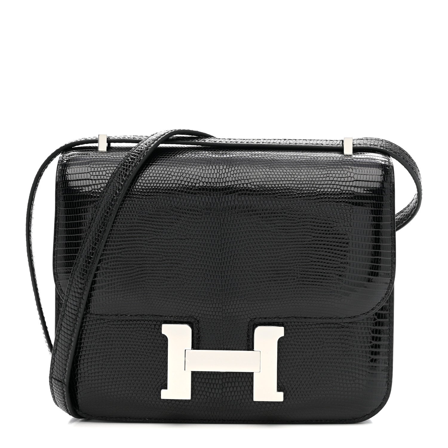 Hermes Lizard Constance 18 Black 1 of 12