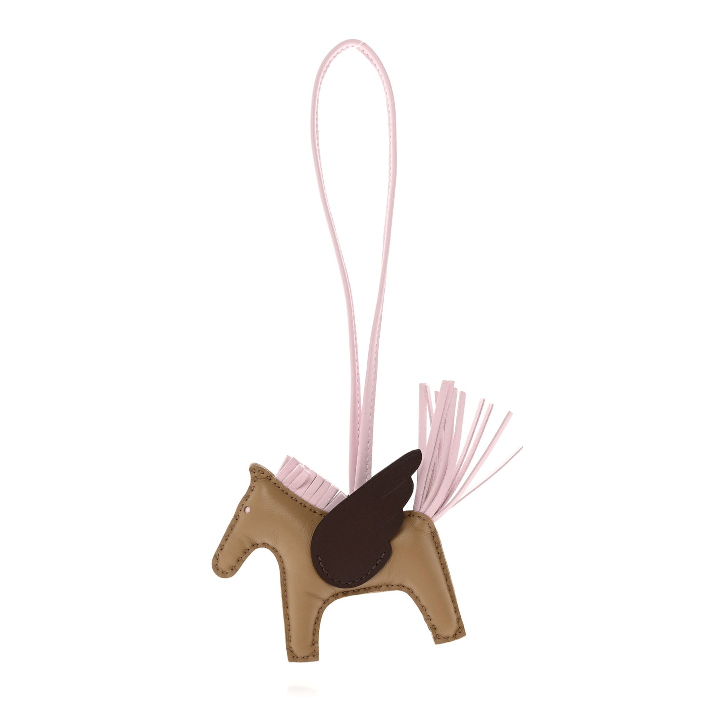 Milo Lambskin Grigri Rodeo Pegase Horse Bag Charm PM Beige Marfa Mauve Pale Moka
