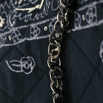 Chanel Cotton Quilted XXL Bandana Shopping Tote Blue 10 of 11