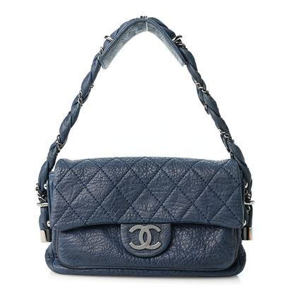 Chanel Distressed Lambskin Small Lady Braid Flap Blue 1 of 11