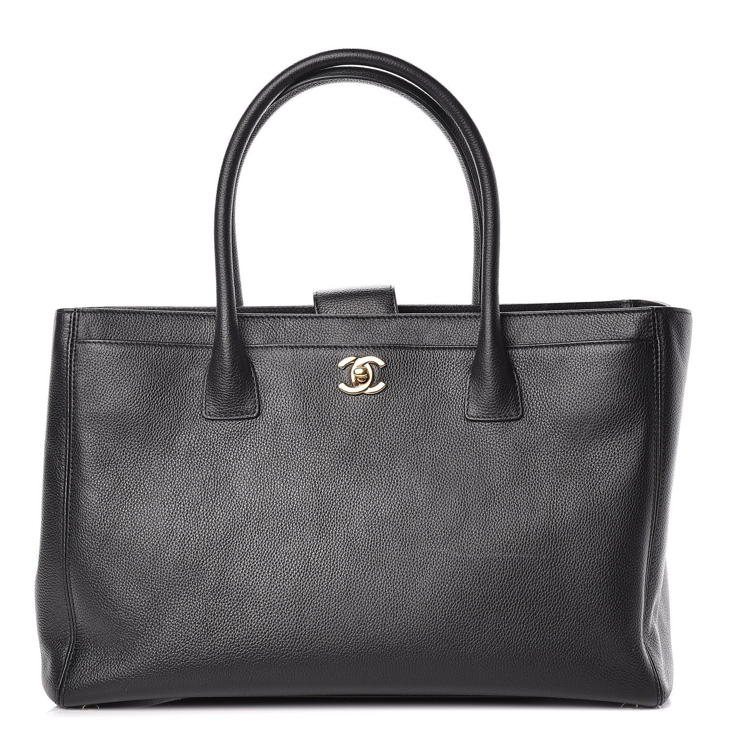 Calfskin Cerf Shopper Tote Black