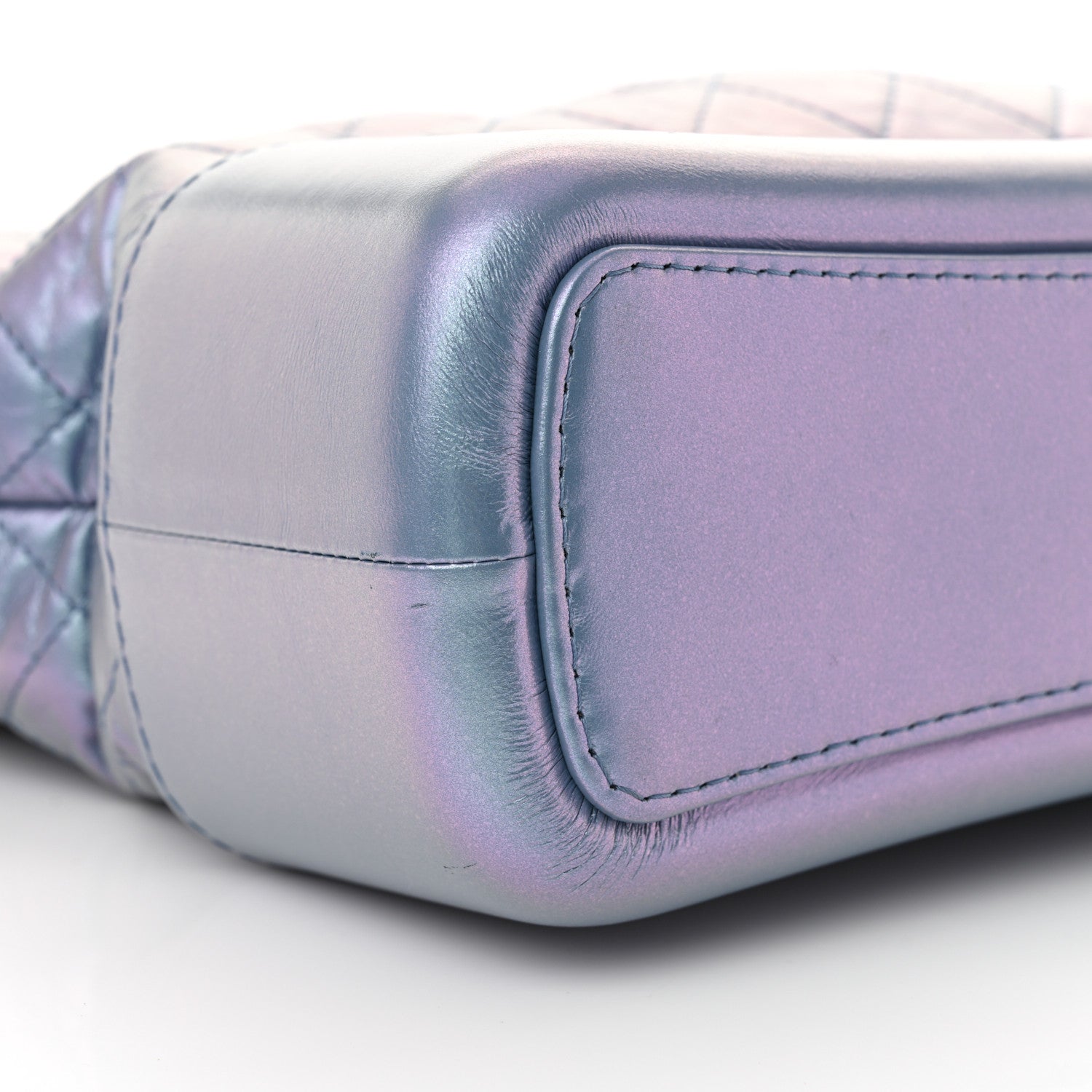 Chanel Iridescent Aged Calfskin Quilted Medium Gabrielle Hobo Blue 9 of 10