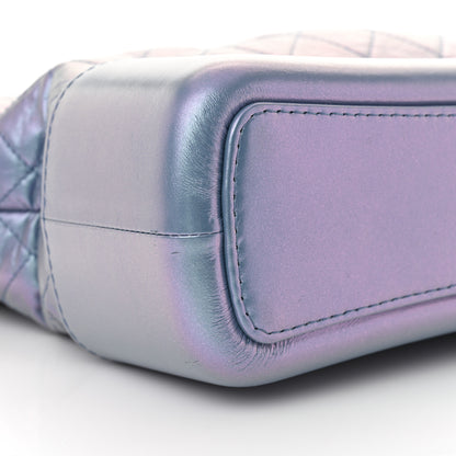 Chanel Iridescent Aged Calfskin Quilted Medium Gabrielle Hobo Blue 9 of 10