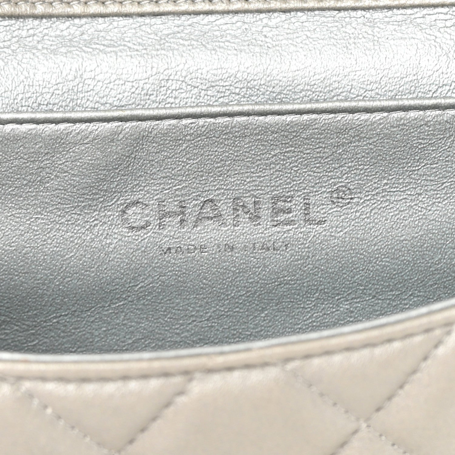 Chanel Lambskin Quilted Clutch With Chain Flap Grey 5 of 13