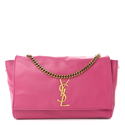 Saint Laurent Smooth Calfskin Suede Medium Reversible Monogram Kate Satchel Rose Rubis 1 of 20