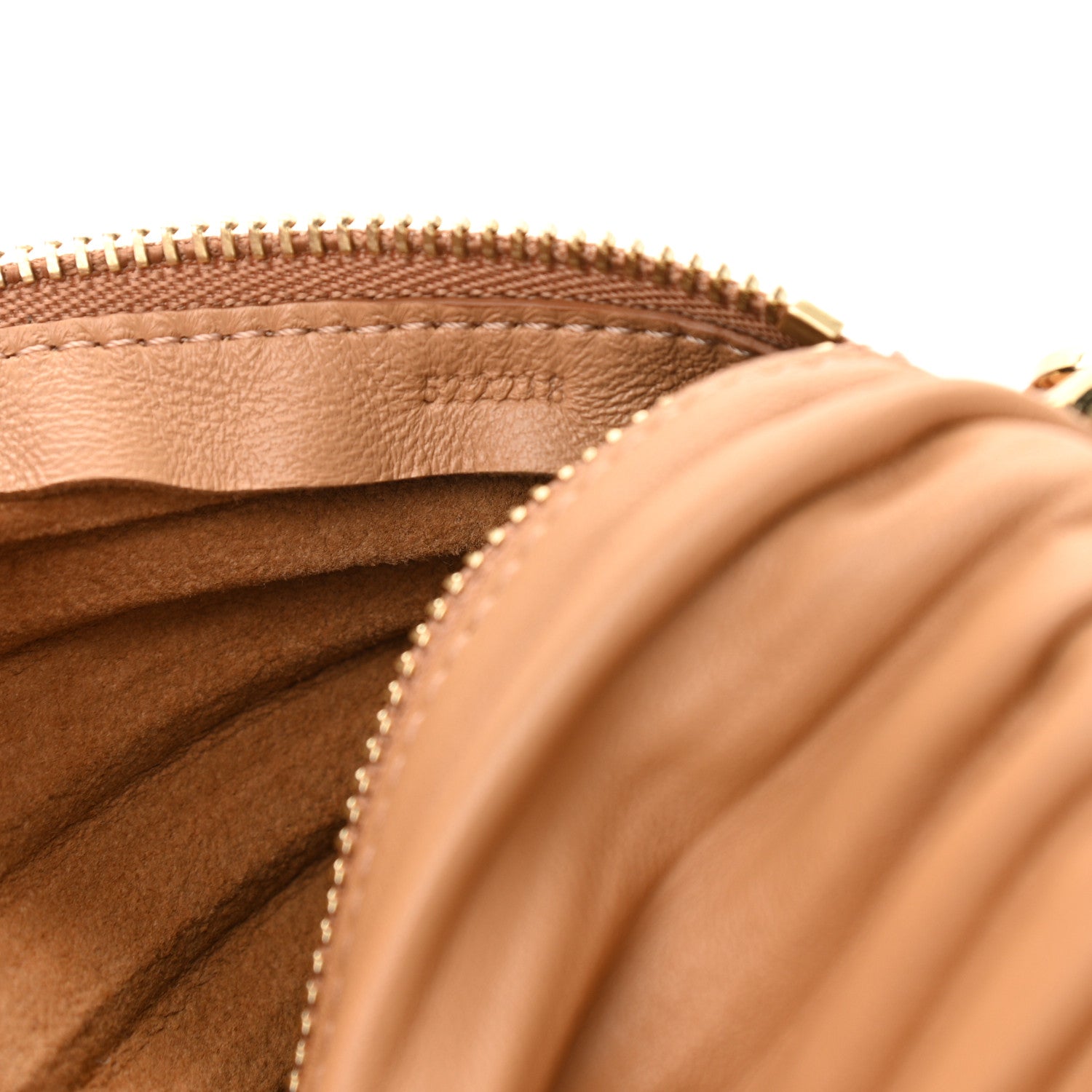 Loewe Lambskin Pleated Bracelet Pouch Shoulder Bag Warm Desert 8 of 10
