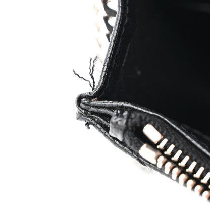Saint Laurent Grain De Poudre Matelasse Chevron Monogram Envelope Chain Wallet Black 11 of 13