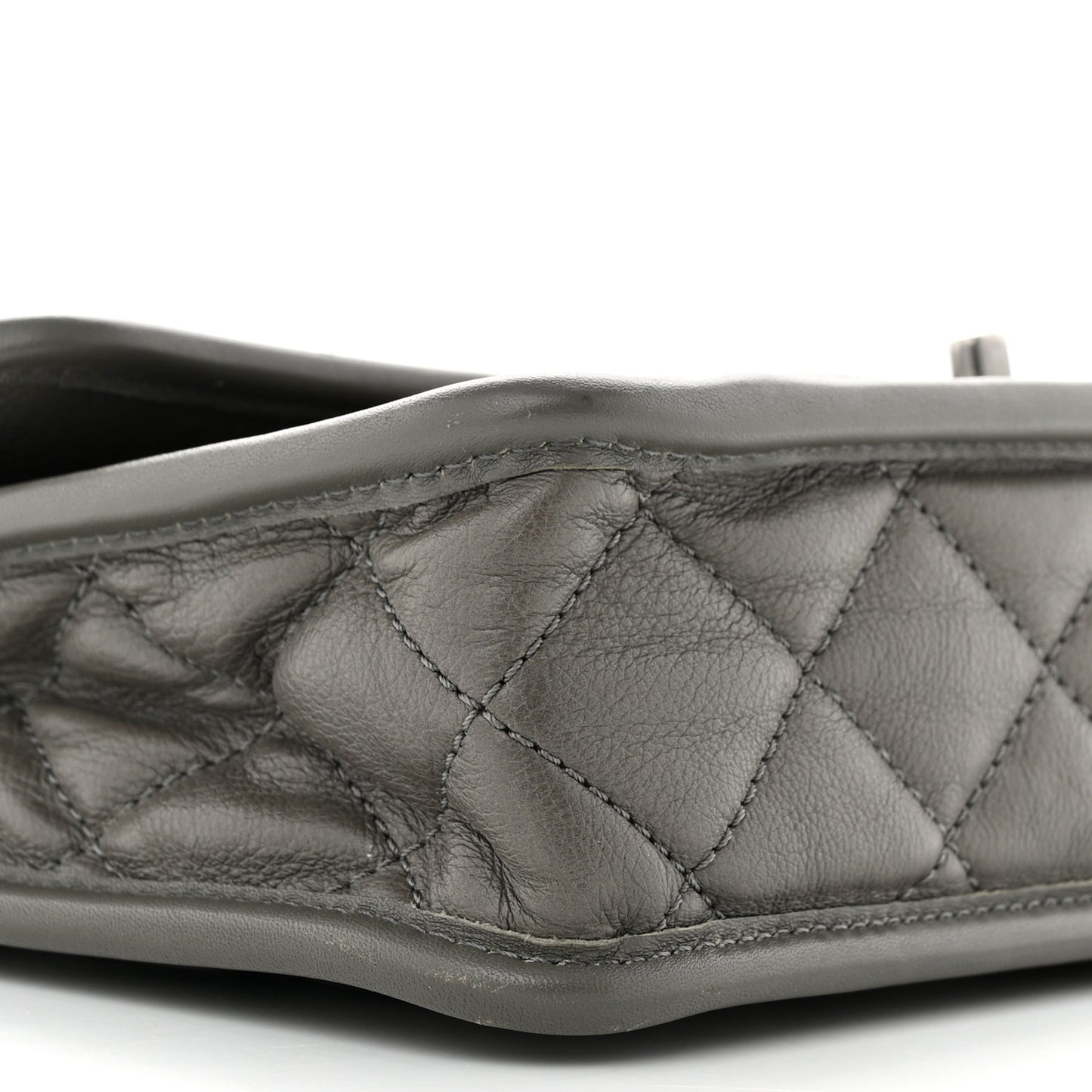 Caviar Quilted Medium French Riviera Flap Grey