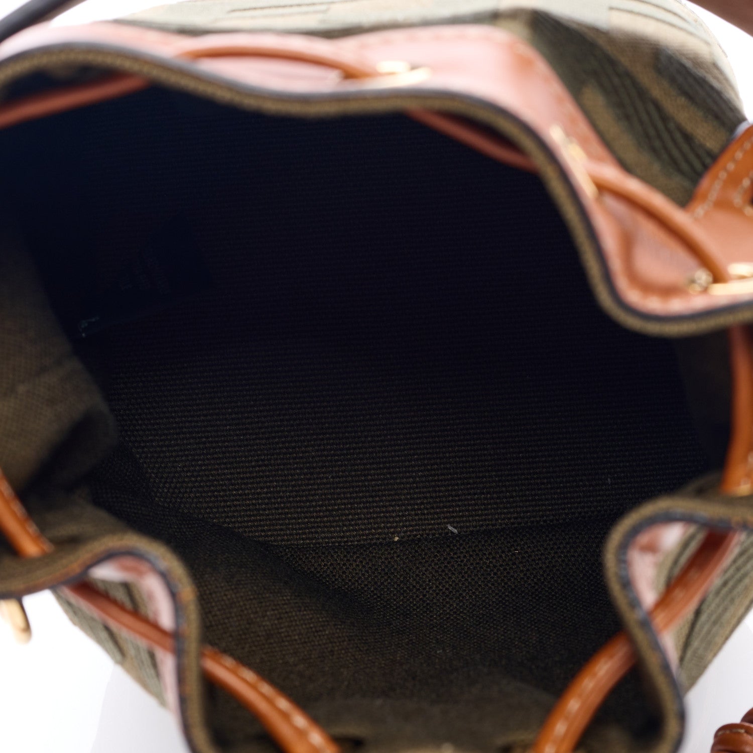 Fendi Canvas Vitello King F is Fendi FF Embroidered Mini Mon Tresor Bucket Bag Amazzonia Cuoio 5 of 9