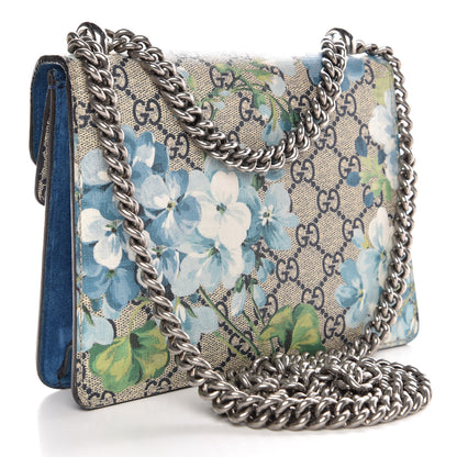 Gucci GG Supreme Monogram Blooms Mini Dionysus Shoulder Bag Beige Navy Vintage Blue 4 of 7