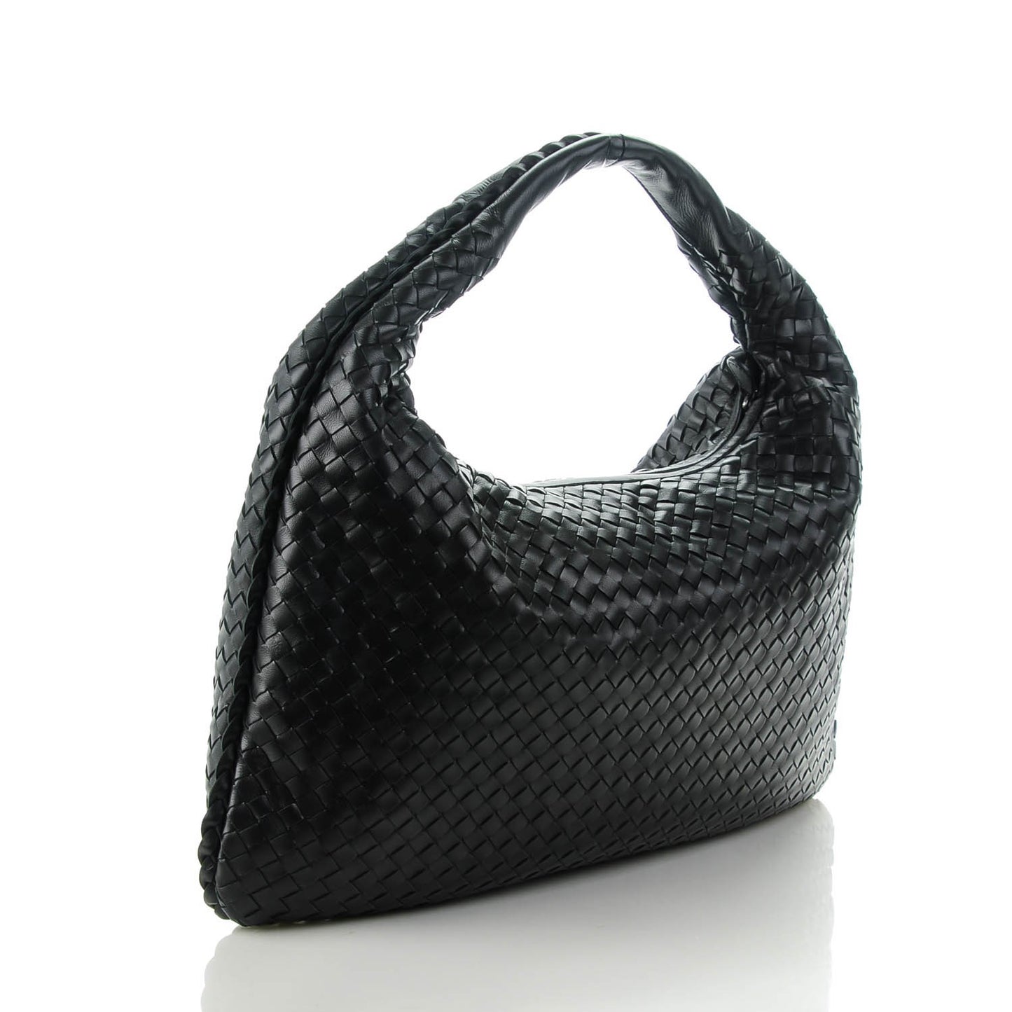Nappa Intrecciato Medium Veneta Hobo Black