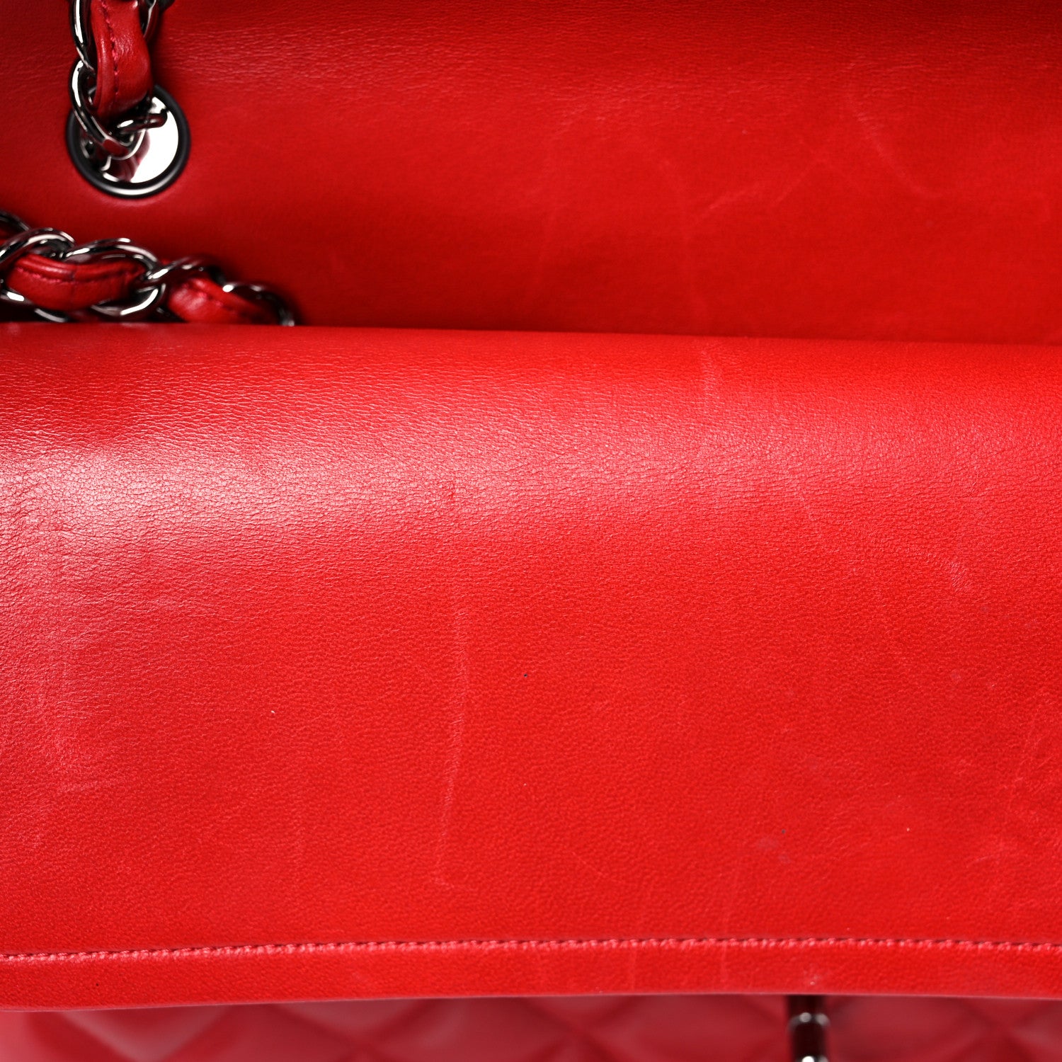 Chanel Lambskin Quilted Jumbo Double Flap Red 21 of 26