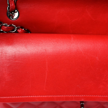 Chanel Lambskin Quilted Jumbo Double Flap Red 21 of 26