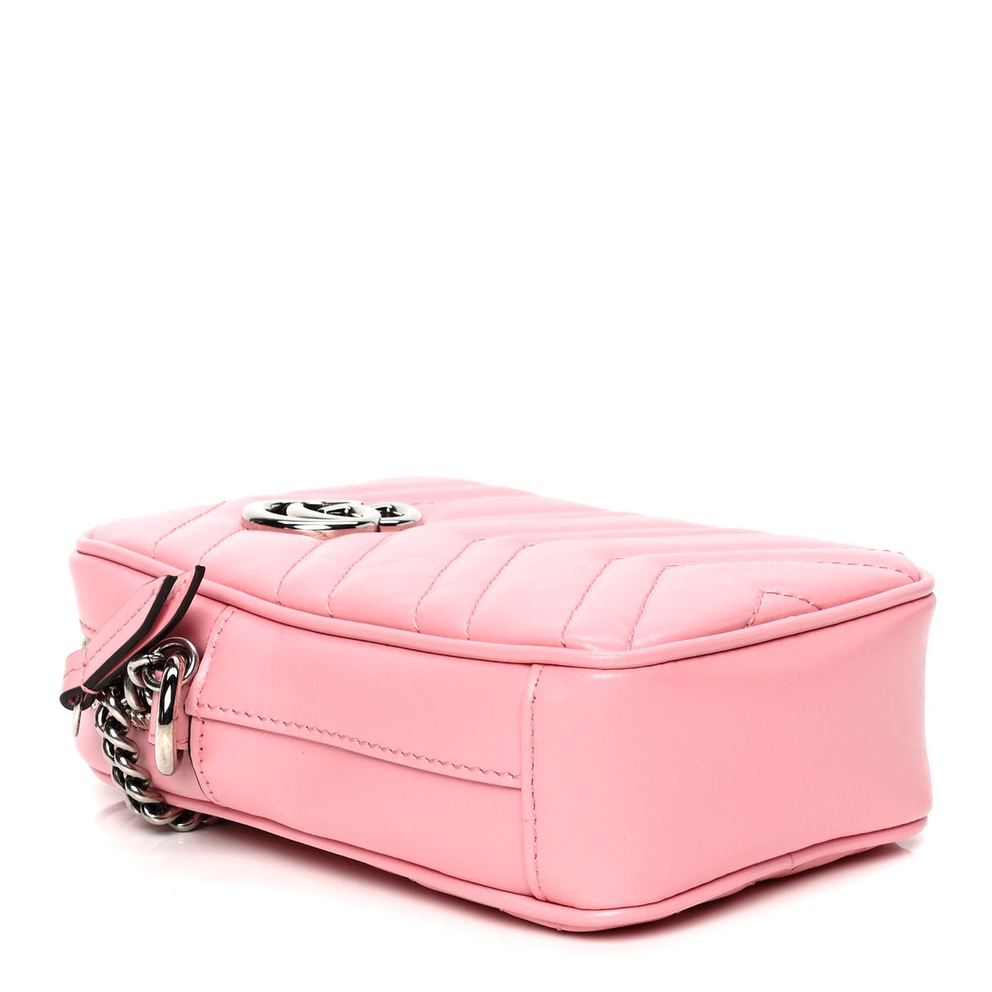 Calfskin Matelasse Mini GG Marmont Crossbody Bag Wild Rose