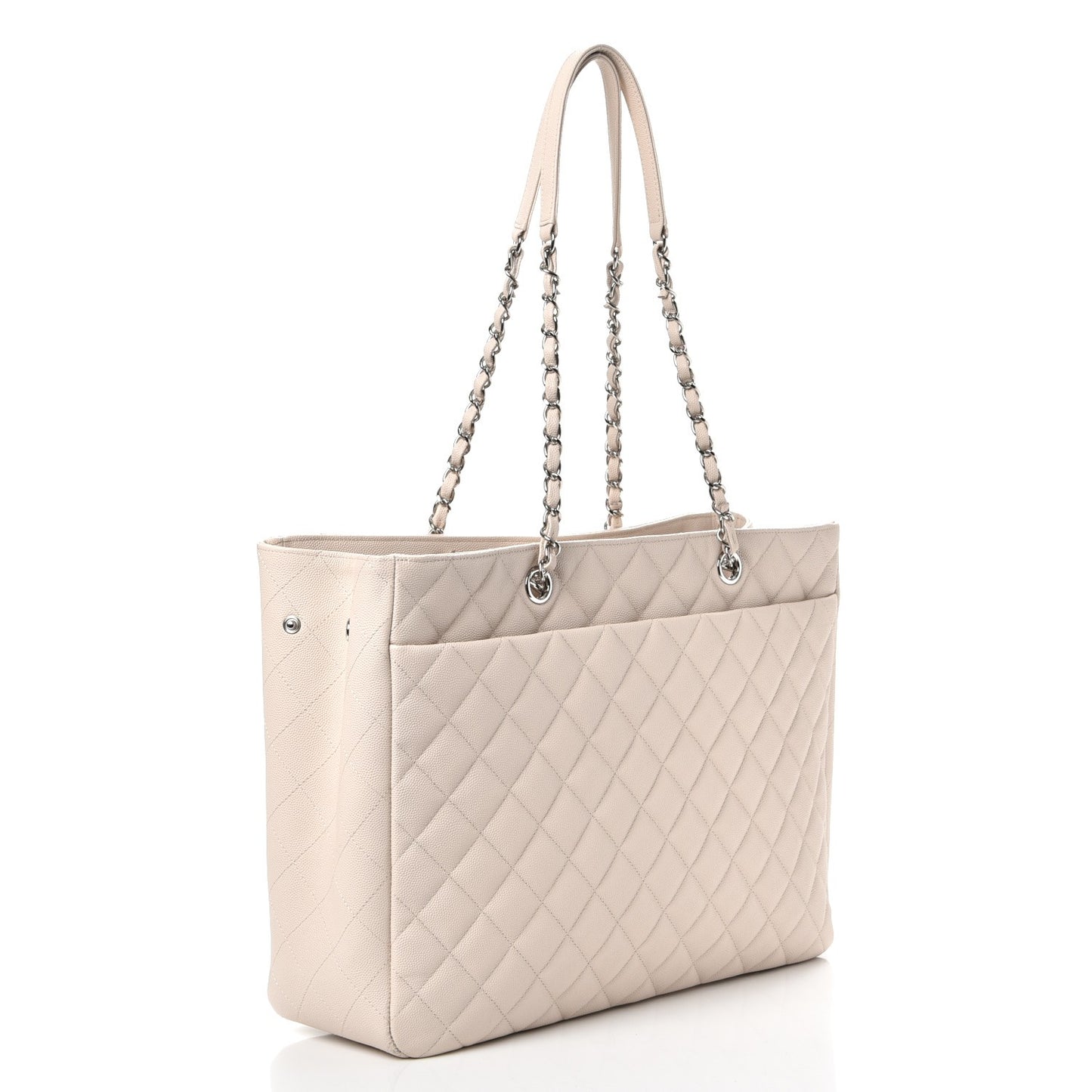 Caviar Quilted Timeless Tote Light Beige