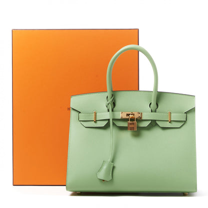 Hermes Epsom Sellier Birkin 30 Vert Criquet 32 of 32