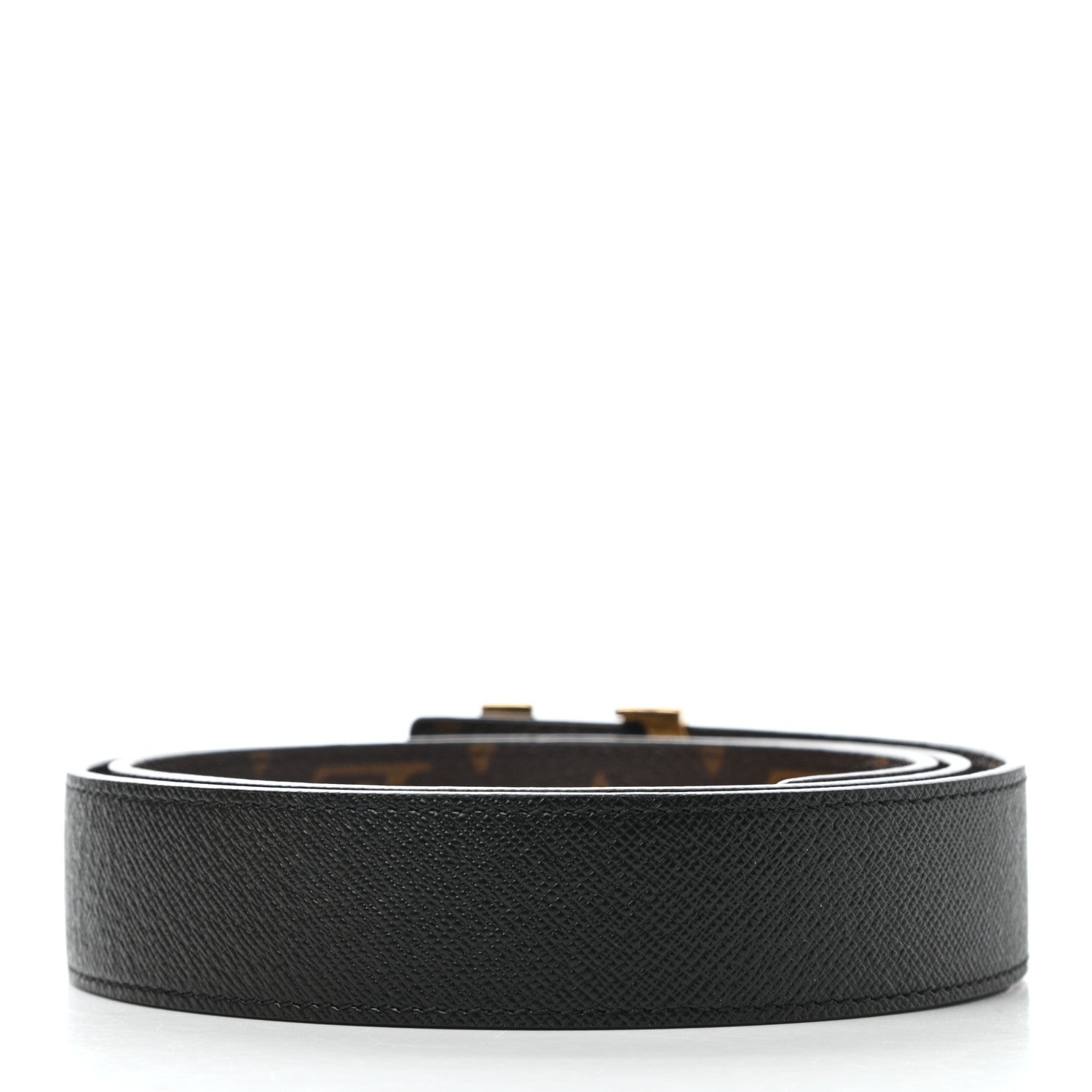 Louis Vuitton Calfskin Monogram 30mm LV Initiales Reversible Belt 85 34 Black 3 of 7