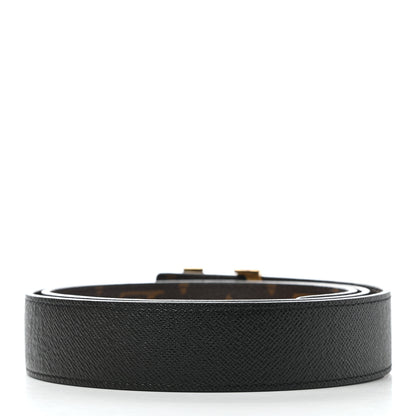 Louis Vuitton Calfskin Monogram 30mm LV Initiales Reversible Belt 85 34 Black 3 of 7