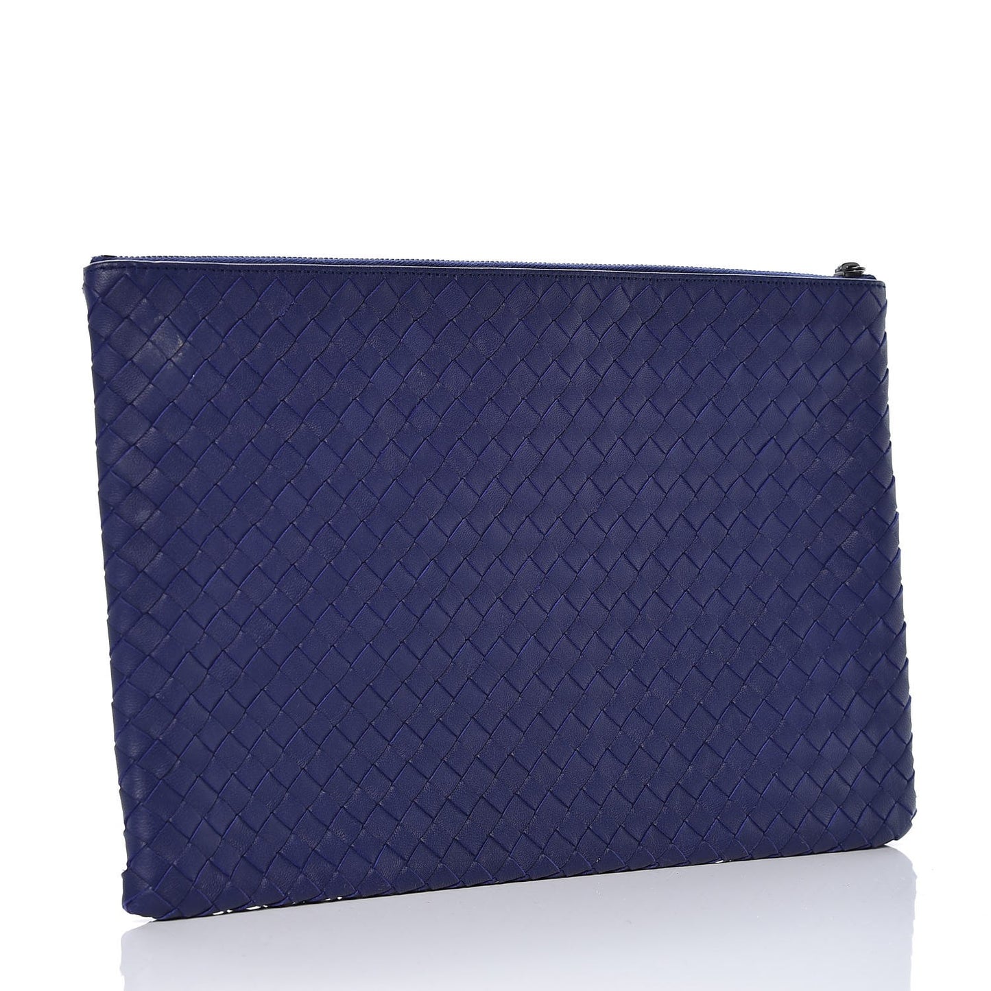 Nappa Intrecciato Large Flat Zip Biletto Pouch