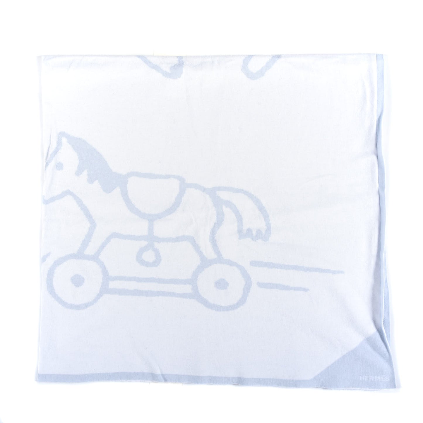 Cotton Adada Knit Baby Blanket Bleu Glacier