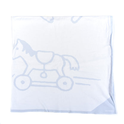 Hermes Cotton Adada Knit Baby Blanket Bleu Glacier 1 of 3