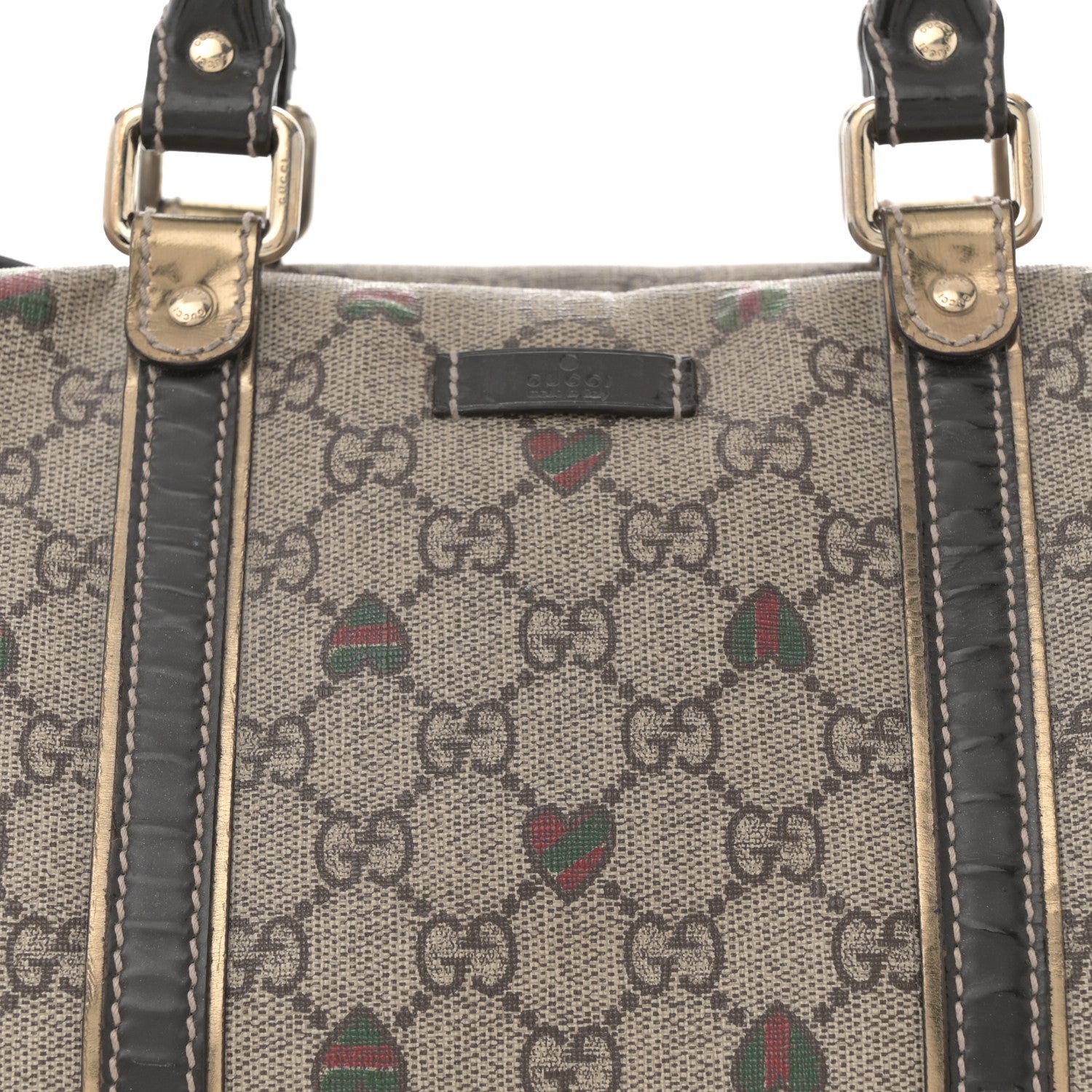 Gucci GG Plus Monogram Hearts Medium Joy Boston Dark Brown 7 of 14