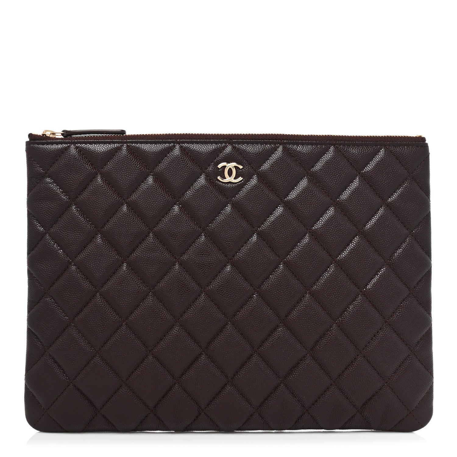 Chanel Caviar Quilted Medium Cosmetic Case Burgundy 1 of 8