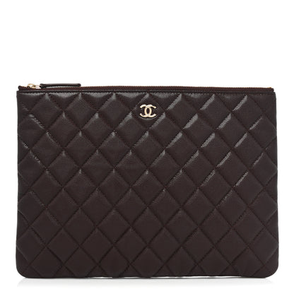 Chanel Caviar Quilted Medium Cosmetic Case Burgundy 1 of 8