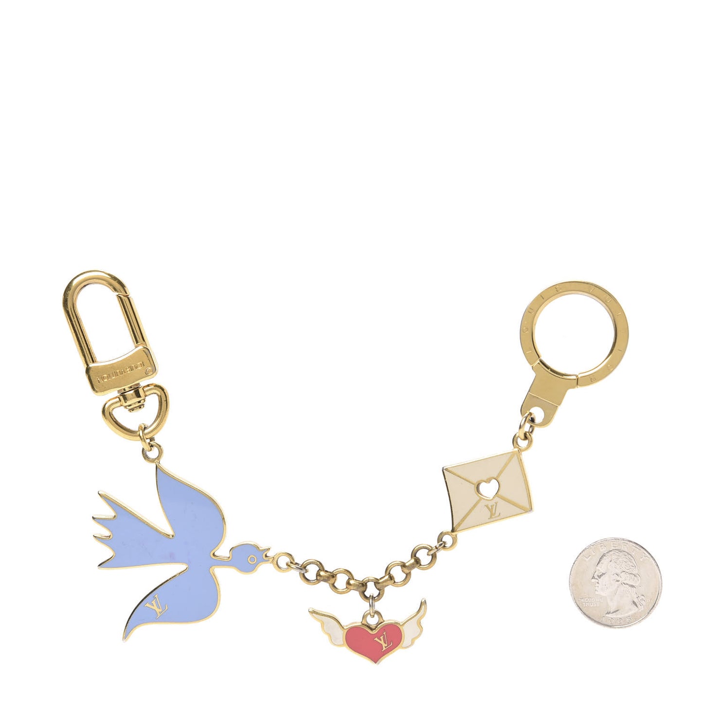 Enamel Love Birds Bag Charm