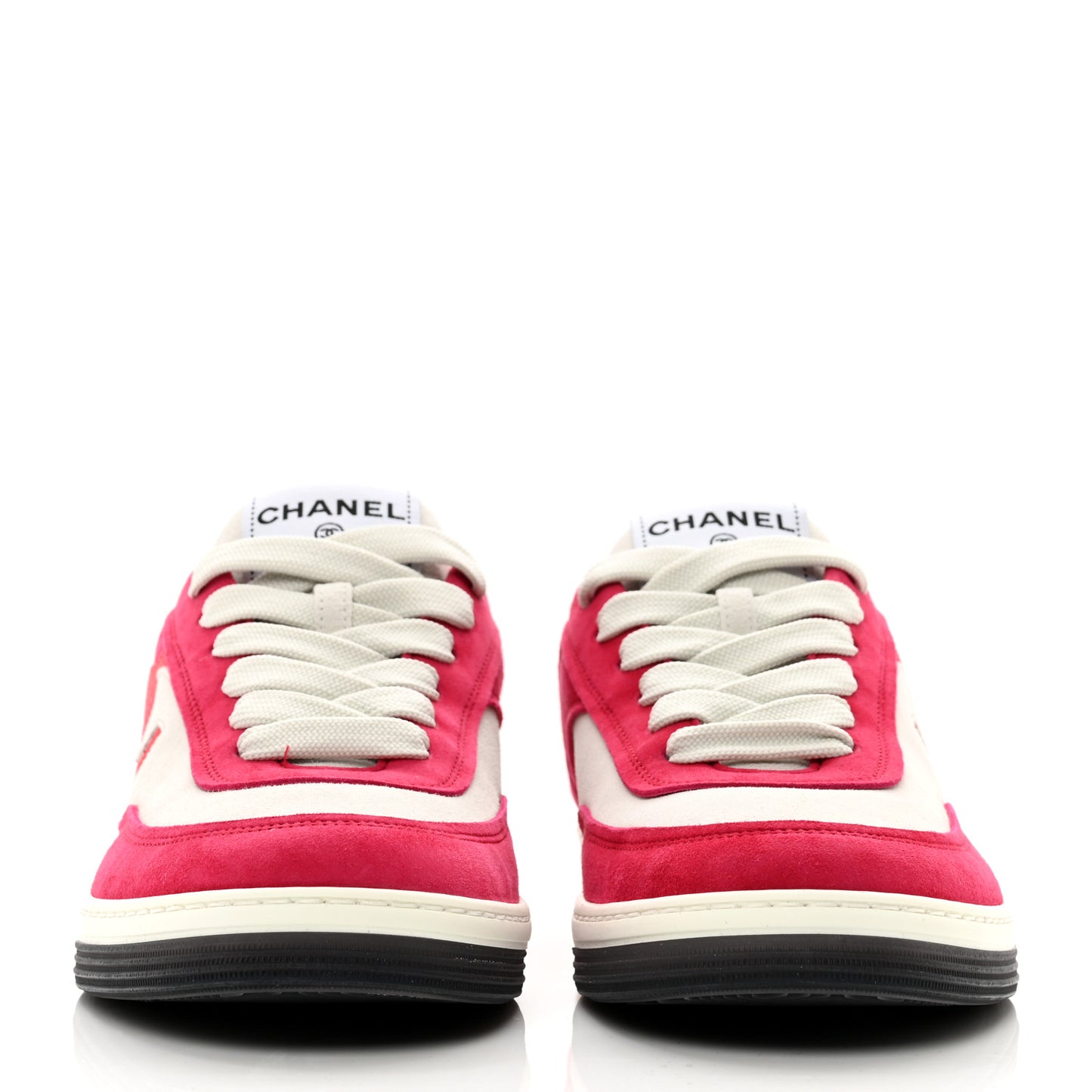 Suede Kidskin Womens CC Sneakers 40 White Fuchsia