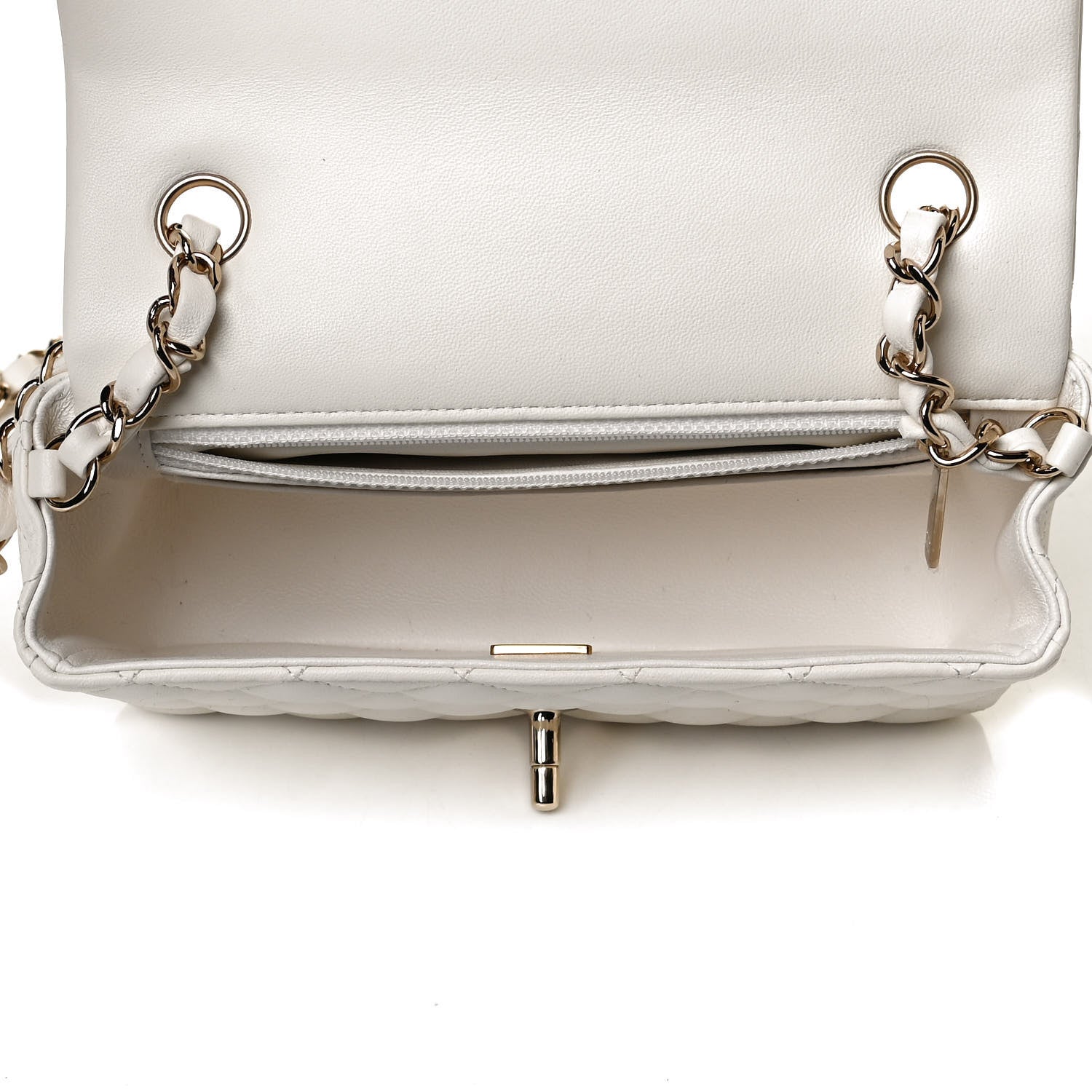 Chanel Lambskin Quilted Mini Rectangular Flap White 4 of 14