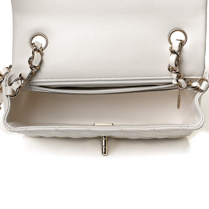 Chanel Lambskin Quilted Mini Rectangular Flap White 4 of 14