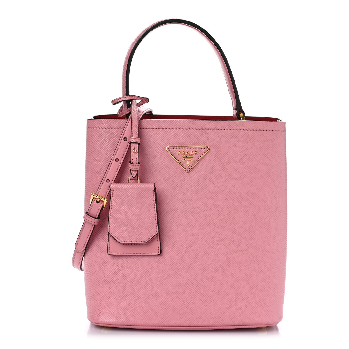 Saffiano Cuir Medium Panier Bucket Bag Petalo Fuoco