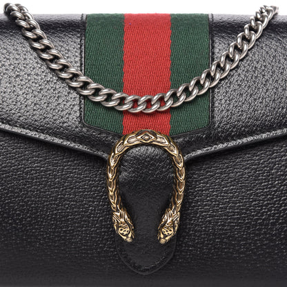 Gucci Calfskin Web Mini Dionysus Chain Wallet Black 10 of 10