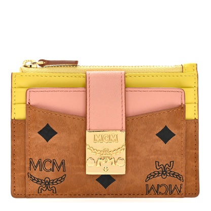 MCM Visetos Patricia Card Case Pink Yellow 1 of 6