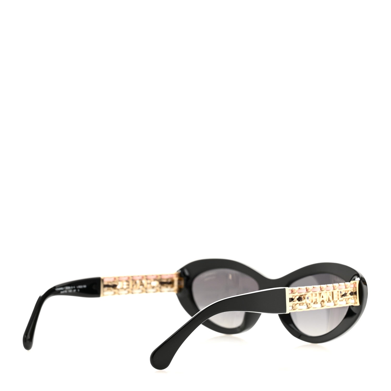 Chanel Acetate Lambskin Cat Eye Sunglasses 5538-Q-A Black Multicolor 4 of 8
